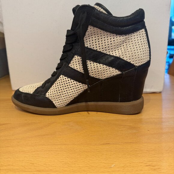 Sam Edelman Wedge Heel Leather Hightops - sz. 8.5 - Picture 1 of 7